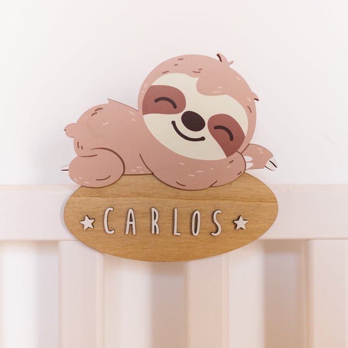 Vintiun Personalized Decorative Plate - Sloth - Princess and the Pea Boutique