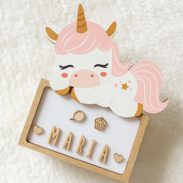 Vintiun Personalized Sleeping Unicorn Table Lamp - Princess and the Pea Boutique