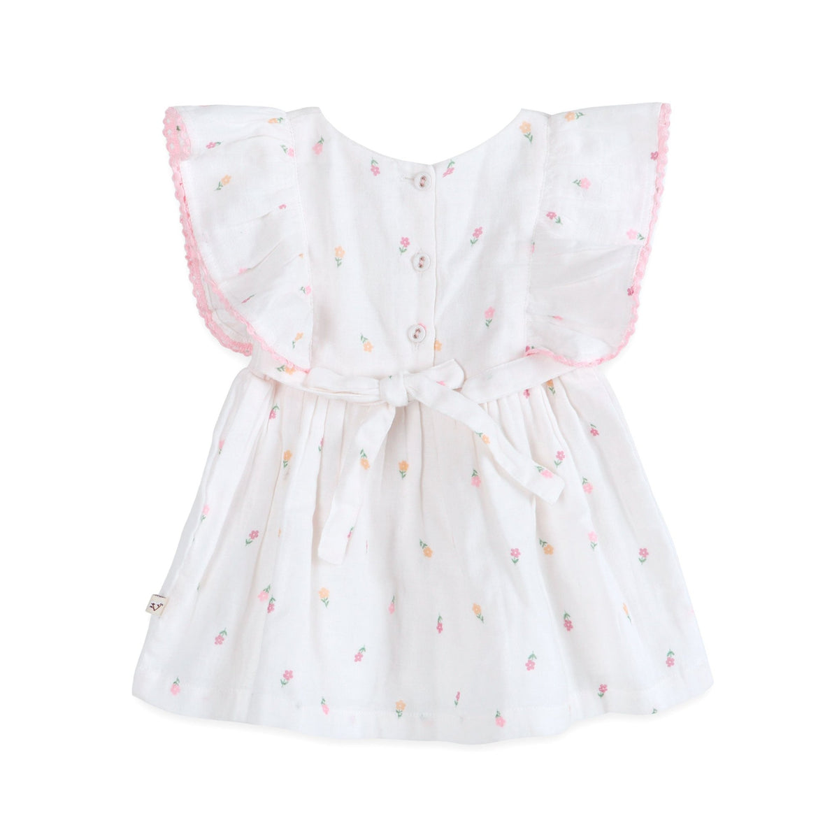 Viverano Organics Sylvie Flower Baby Dress + Bloomer - White - Princess and the Pea Boutique