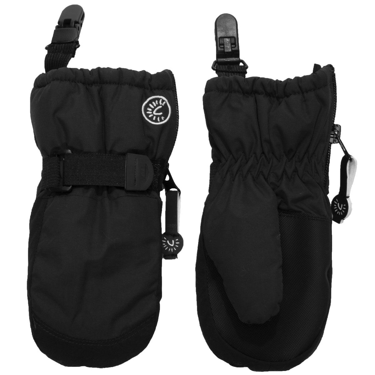 Calikids Waterproof Mitten With Cuff Clip - Black