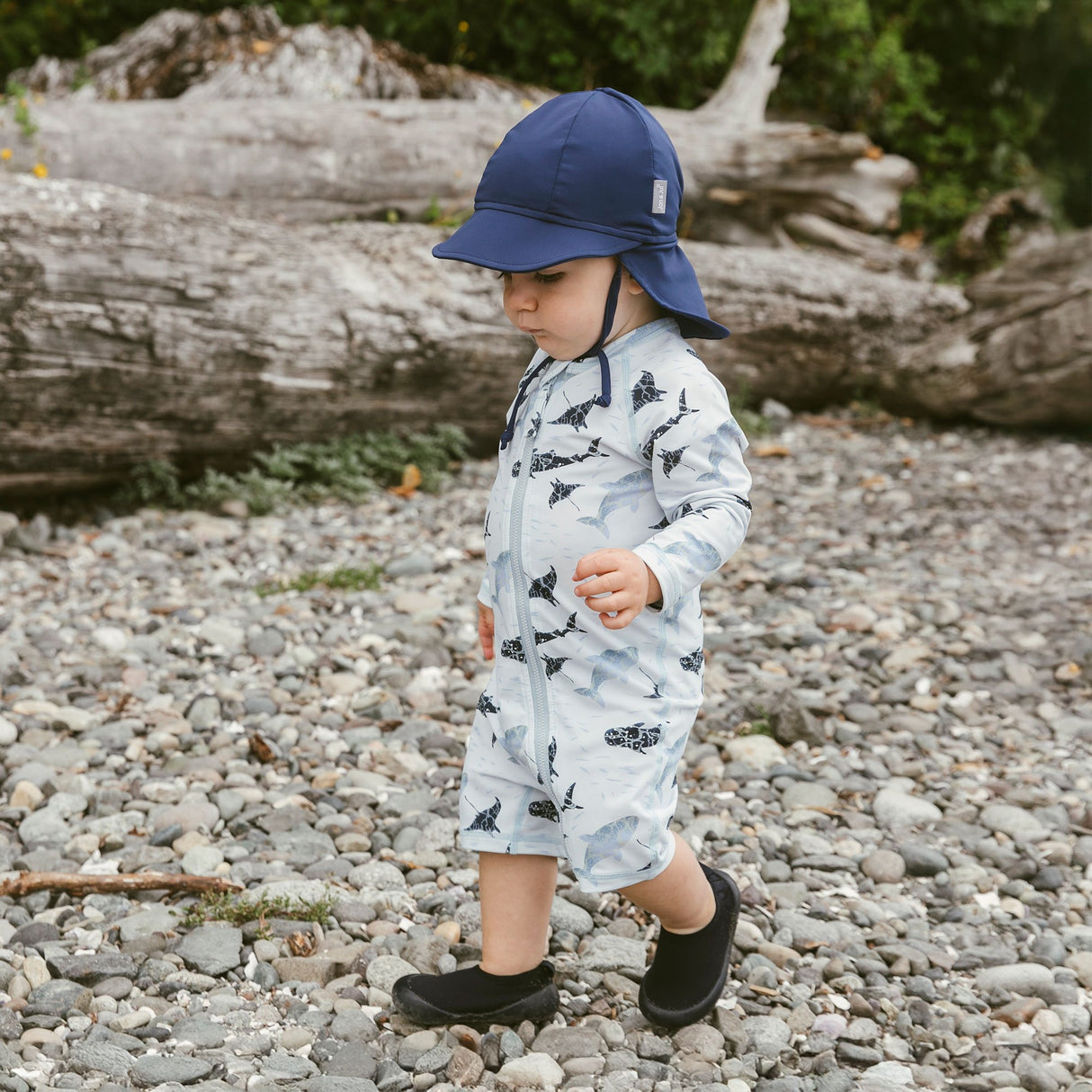 Jan N Jul Kids One Piece UV Sun Suit - Whale Play