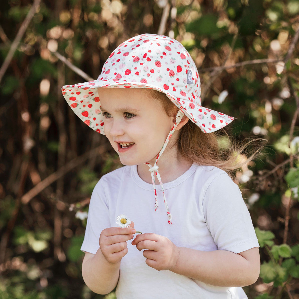 Chapeaux souples en coton pour enfants - Marguerite rose