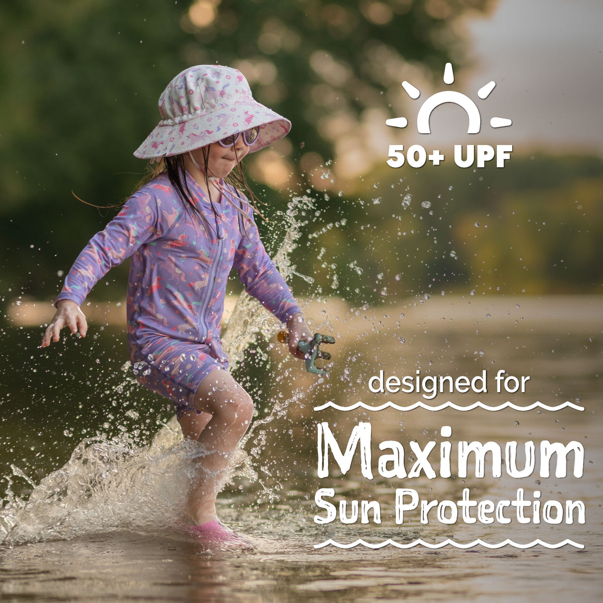 Jan N Jul Kids One Piece UV Sun Suit - Purple Unicorn