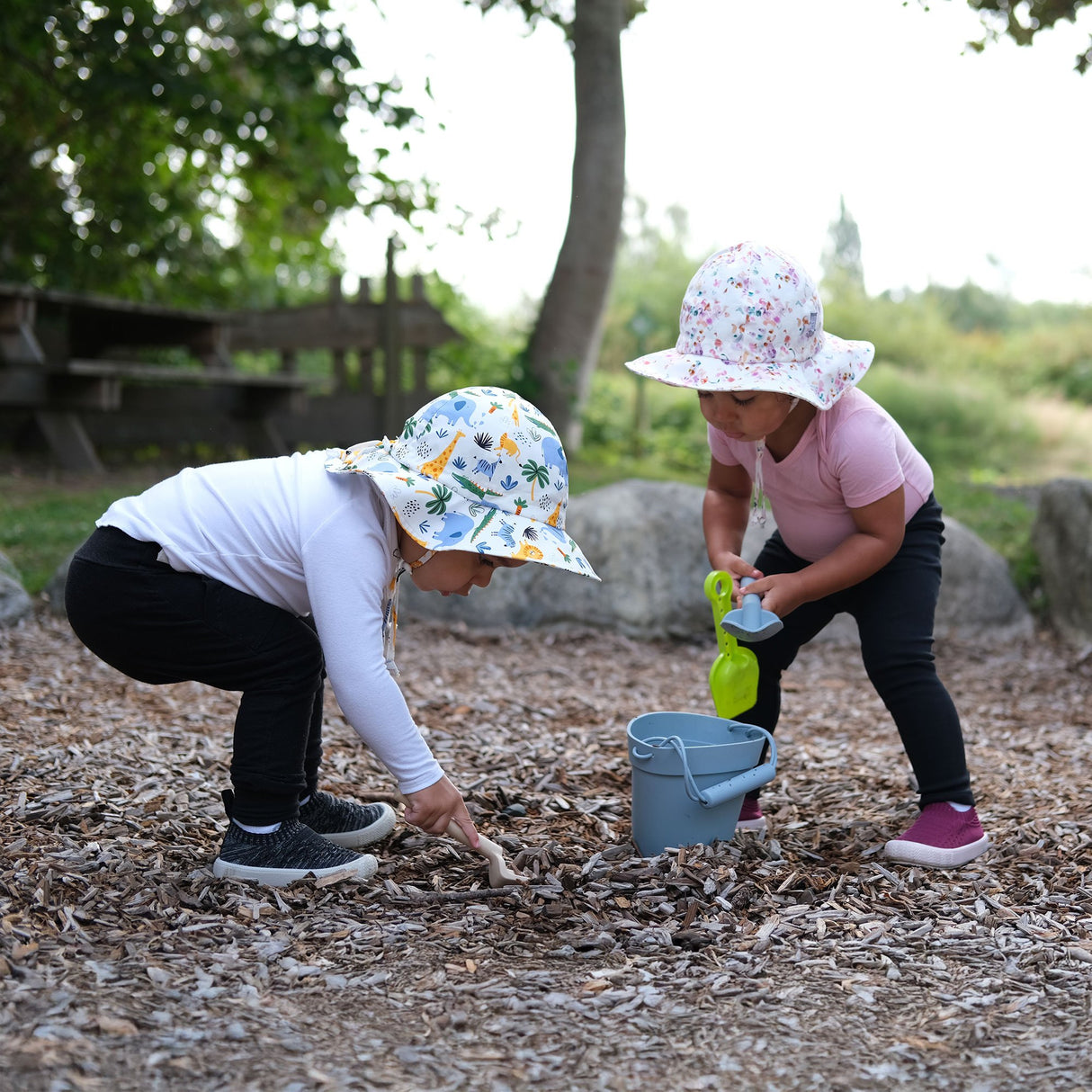 Jan N Jul Kids Cotton Floppy Hats - Safari