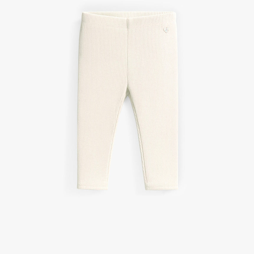White ¾ length ribbed knit legging, child - Princess and the Pea Boutique