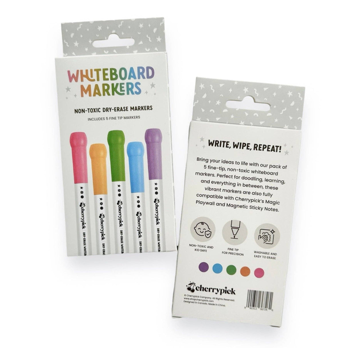Whiteboard Dry - Erase Markers (5pc): Rainbow - Princess and the Pea Boutique