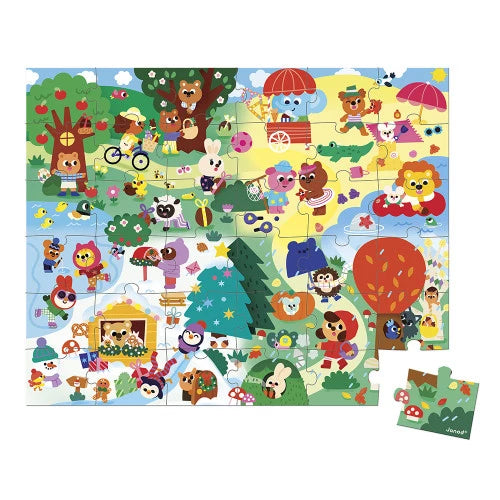Janod Puzzle PZ36: The Four Seasons
