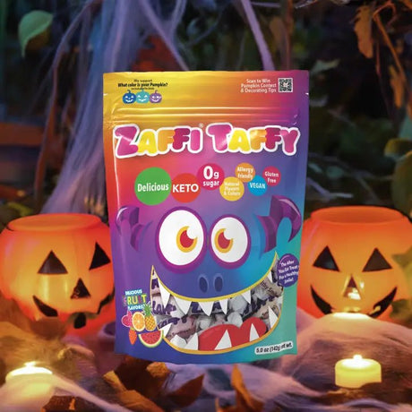 Zollipops Zaffi Taffy Halloween Zero Sugar Assorted Fruit 5oz Pouch - Princess and the Pea Boutique