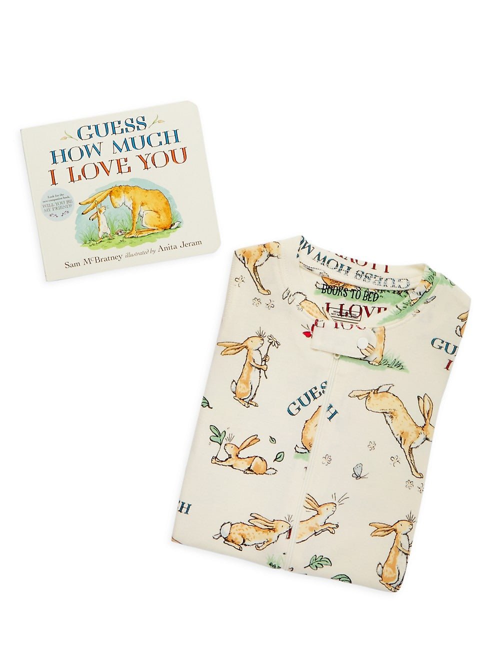 Books to bed - Guess How Much I Love You Book and Infant Coverall Cream - Princess and the Pea