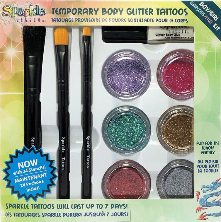 Boy & Girl Glitter Tattoo Party Kit - Princess and the Pea