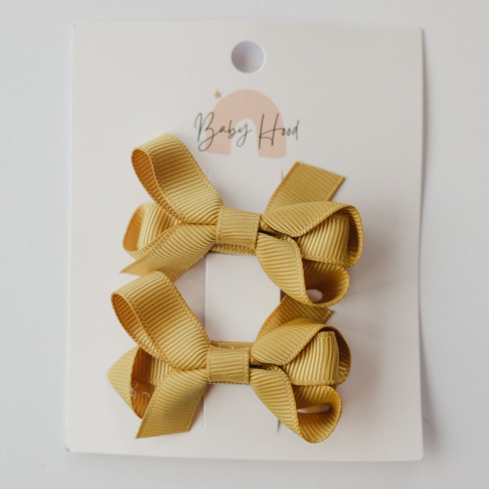 Classic Ribbon Bow Small Duo - Golden Olive - Princess and the Pea