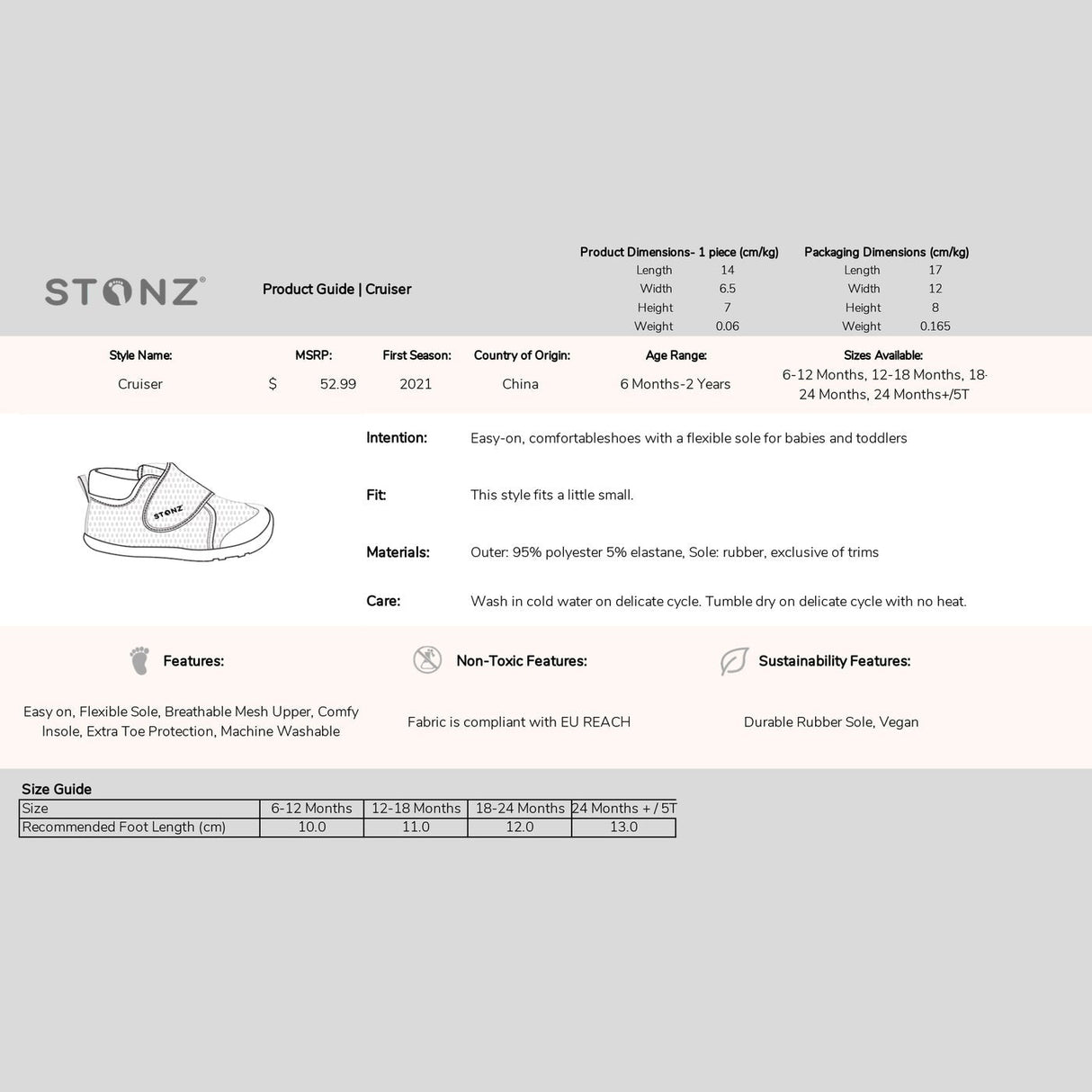 Cruiser Breathable (Early Walking) Shoes - Camel - Princess and the Pea