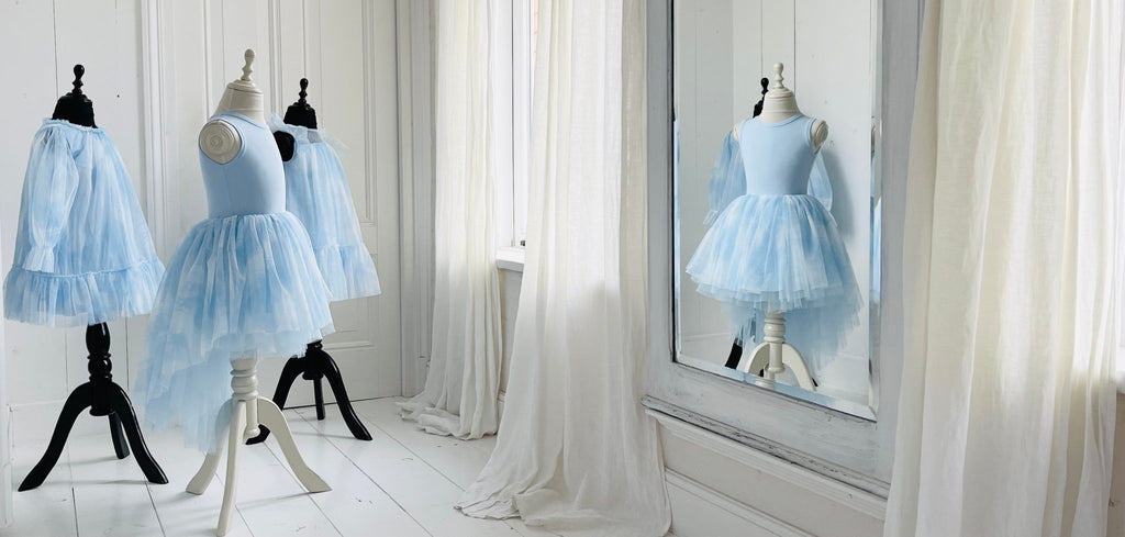 DOLLY® DREAMY SLEEPY TUTU DRESS blue clouds - Princess and the Pea