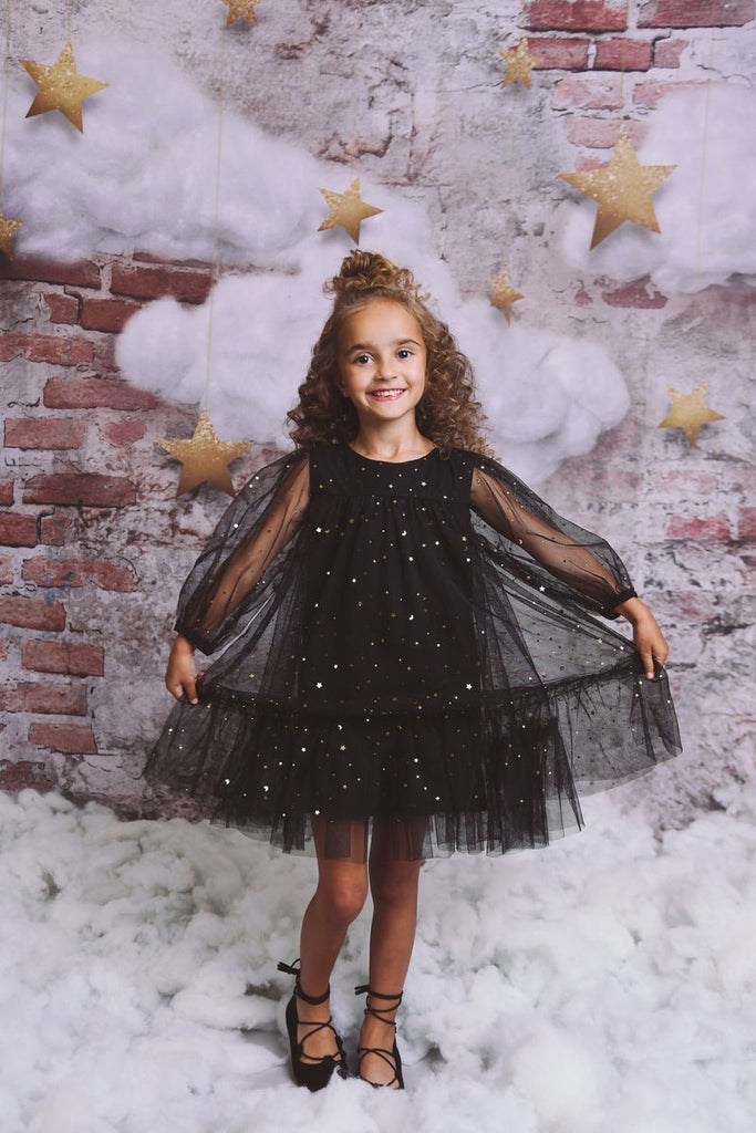 DOLLY® STARS & MOON ⭐️ 🌙 TULLE EMPRESS DRESS Black - Princess and the Pea