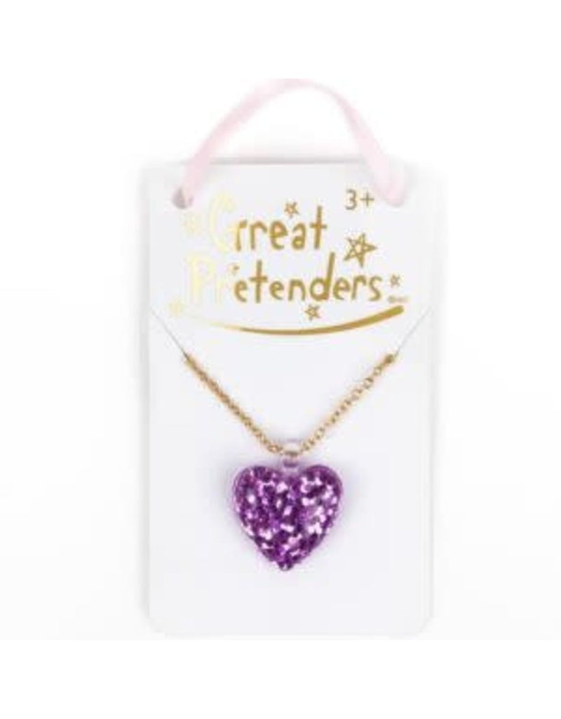 Great Pretenders - Boutique Glitter Heart Necklace - Princess and the Pea