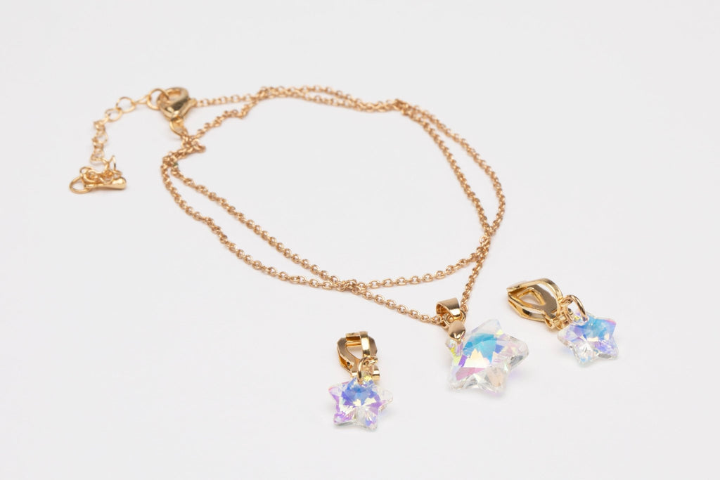 Great Pretenders - Boutique Holographic Star Necklace & Earing Set - Princess and the Pea