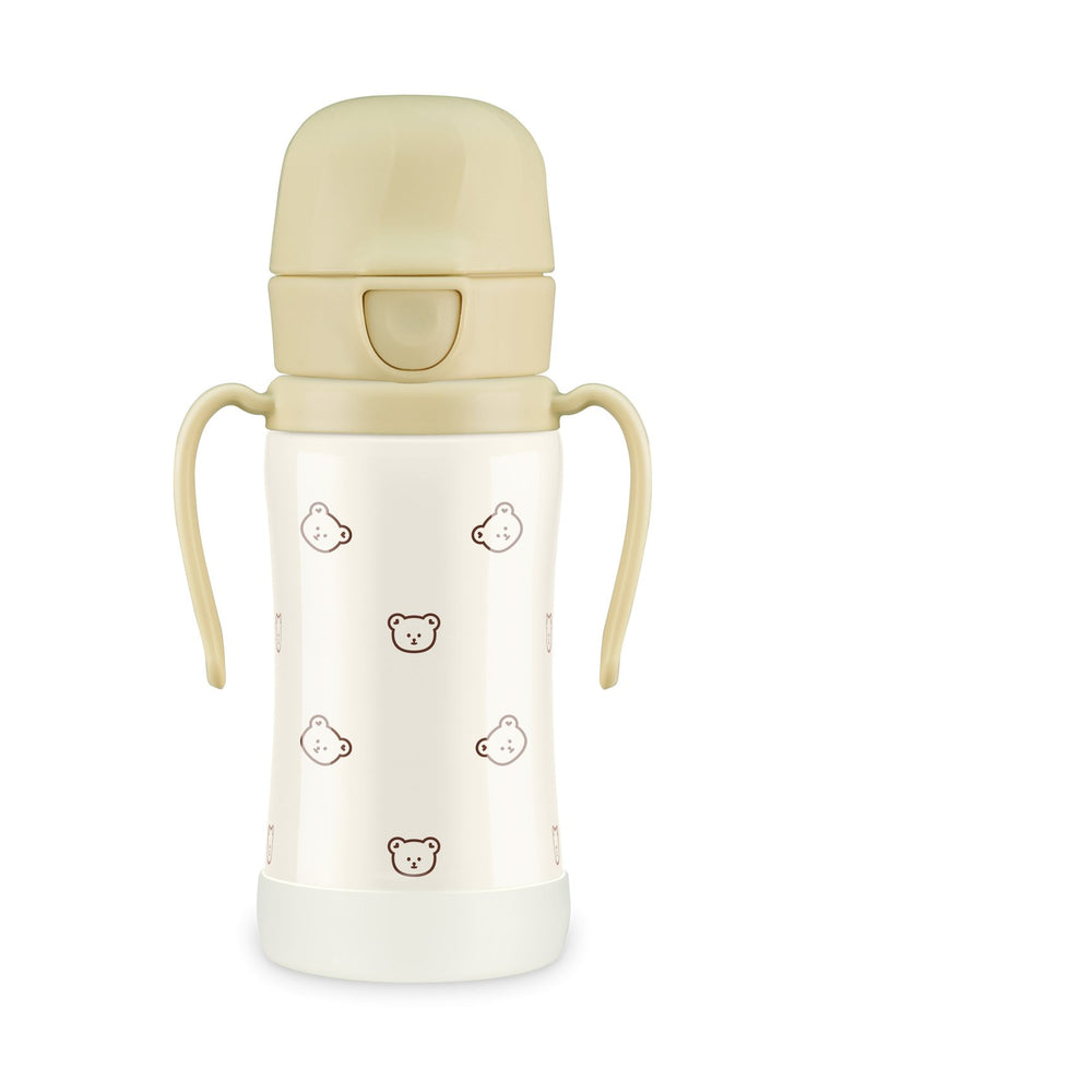 Grosmimi STAINLESS Straw CUP With One Touch Cap - Dotgom Butter - Princess and the Pea