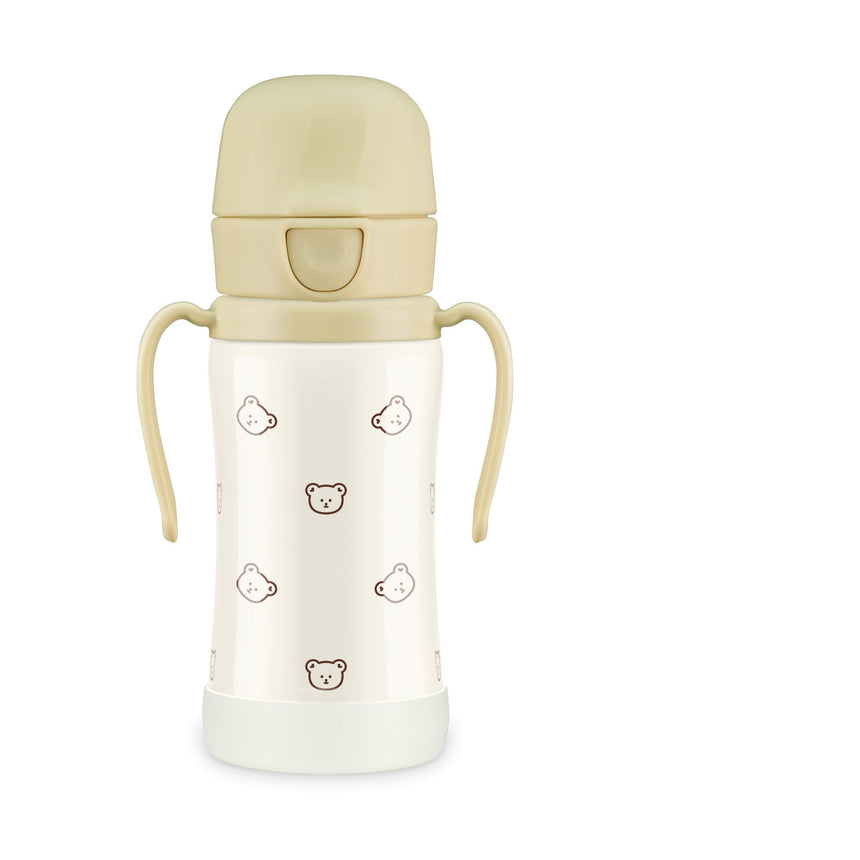 Grosmimi STAINLESS Straw CUP With One Touch Cap - Dotgom Butter - Princess and the Pea