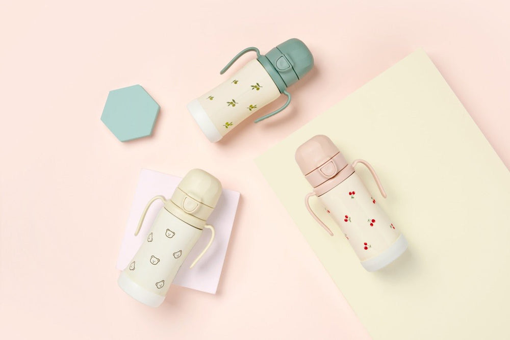 Grosmimi STAINLESS Straw CUP With One Touch Cap - Dotgom Butter - Princess and the Pea