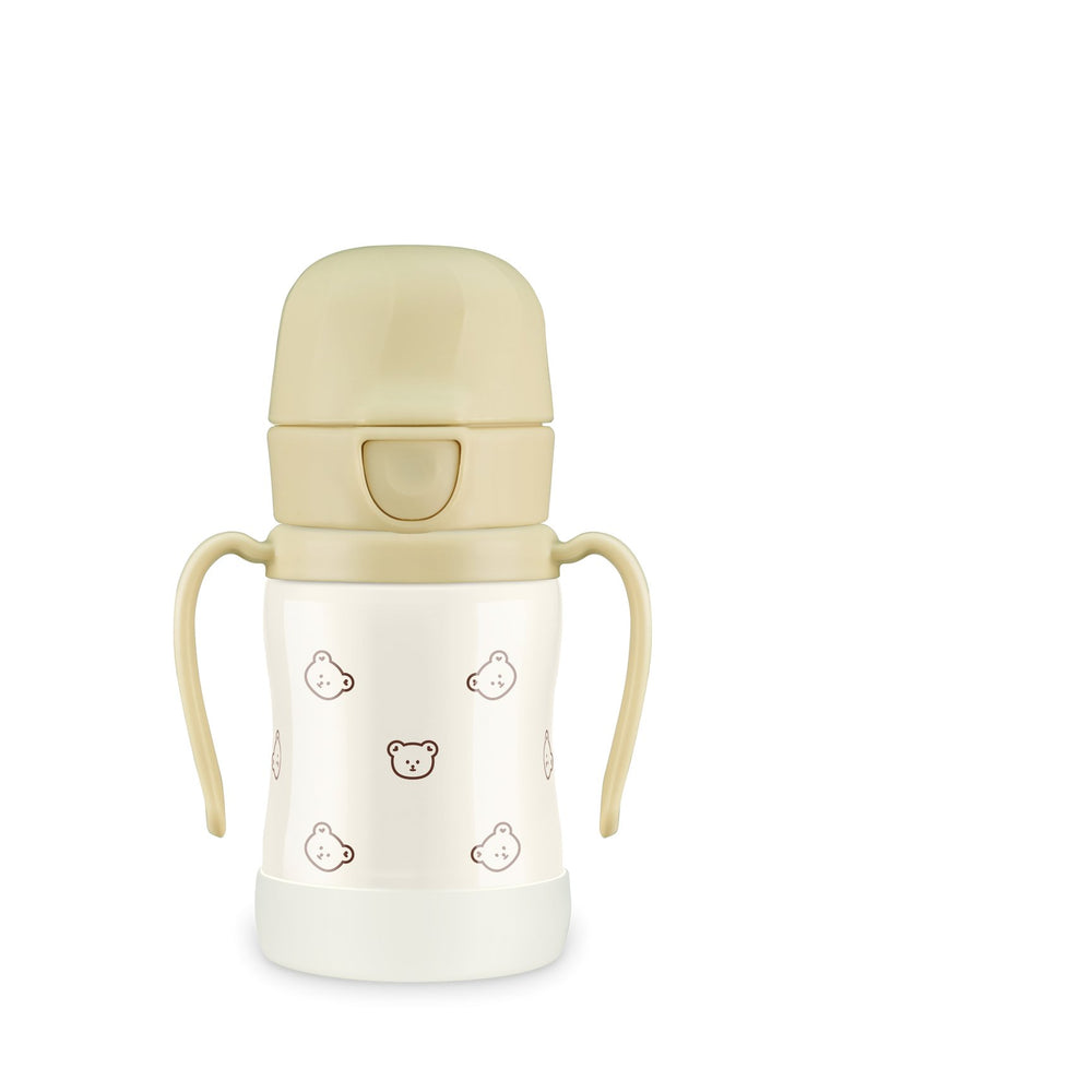 Grosmimi STAINLESS Straw CUP With One Touch Cap - Dotgom Butter - Princess and the Pea