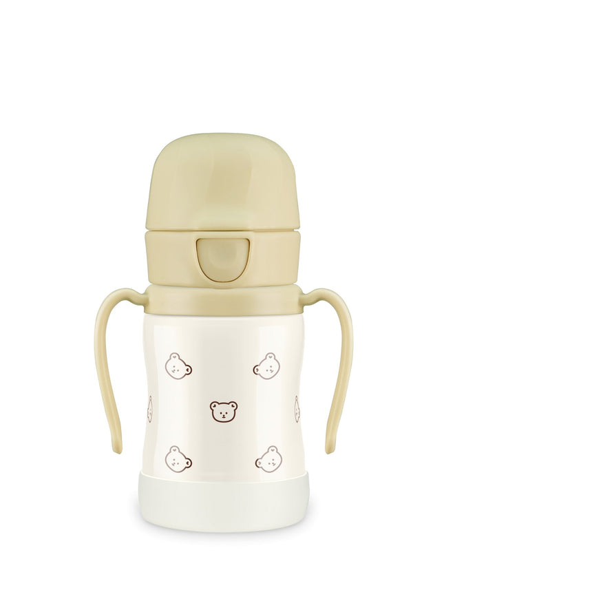 Grosmimi STAINLESS Straw CUP With One Touch Cap - Dotgom Butter - Princess and the Pea