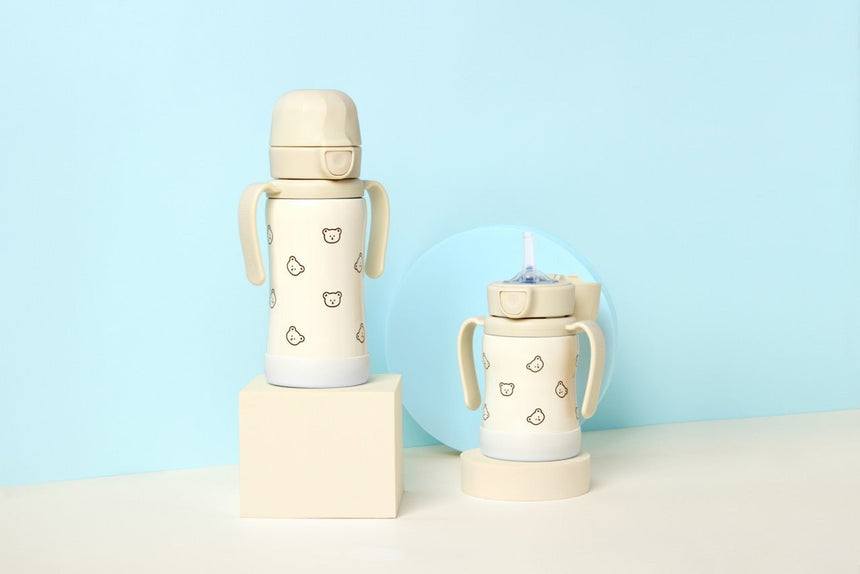 Grosmimi STAINLESS Straw CUP With One Touch Cap - Dotgom Butter - Princess and the Pea