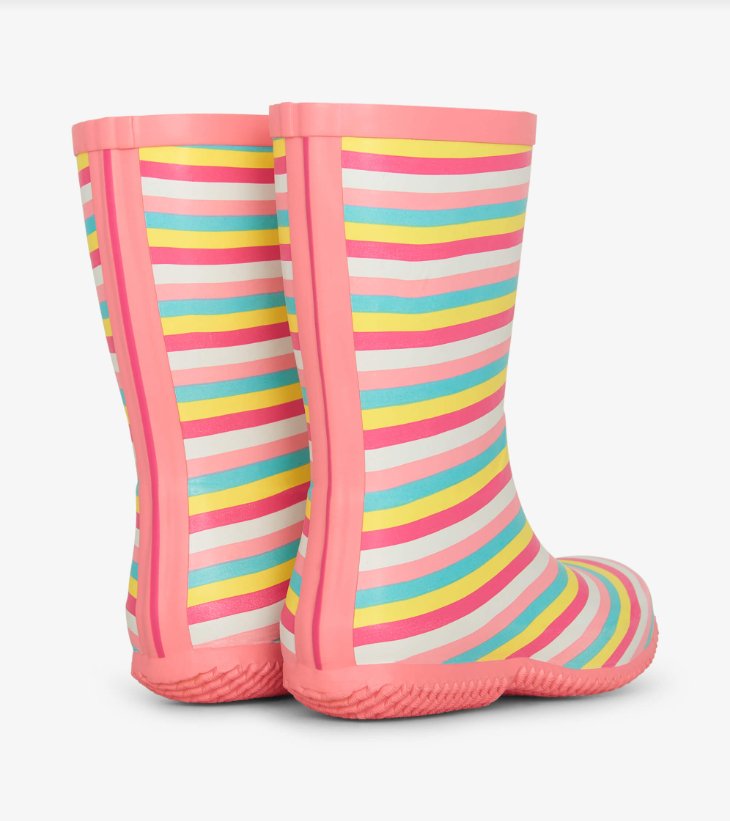 Hatley Pretty Stripes Packable Rain Boots - Princess and the Pea