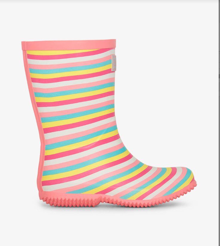 Hatley Pretty Stripes Packable Rain Boots - Princess and the Pea