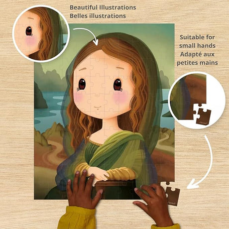 Janod 100 Piece Children’s Jigsaw Puzzle Inspired by Leonardo Da Vinci - Princess and the Pea