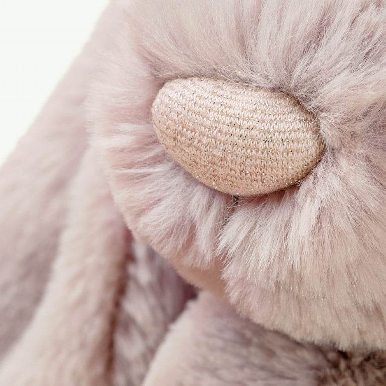 JellyCat Bashful Luxe Bunny Rosa - Medium - Princess and the Pea
