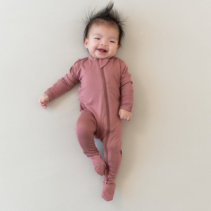 Kyte Baby Zippered Footie in Dusty Rose - Princess and the Pea