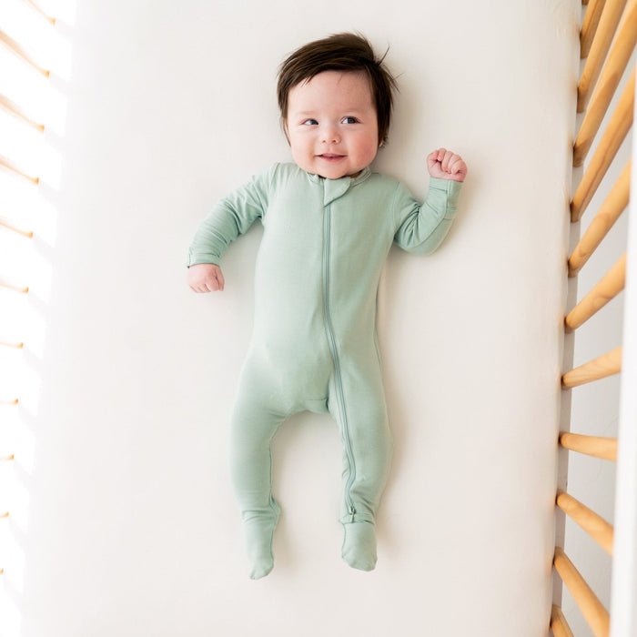 Kyte Baby Zippered Footie in Sage - Princess and the Pea