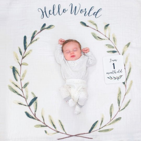 Lulujo Hello World Wreath - Milestone Blanket - Princess and the Pea