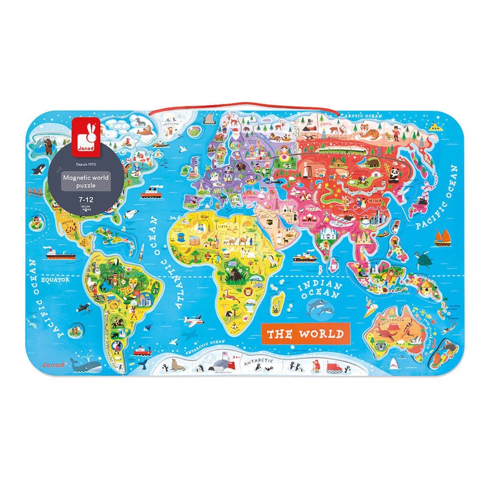 Magnetic World Puzzle Map- English - Princess and the Pea