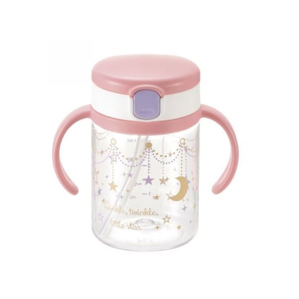 Richell Aqulea - Clear Straw Bottle Mug - Pink - Princess and the Pea