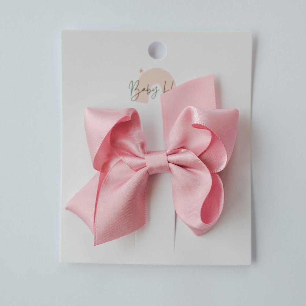 Satin Ribbon Bow - 3.5 X 2.5 Inches - Petal Pink - Princess and the Pea