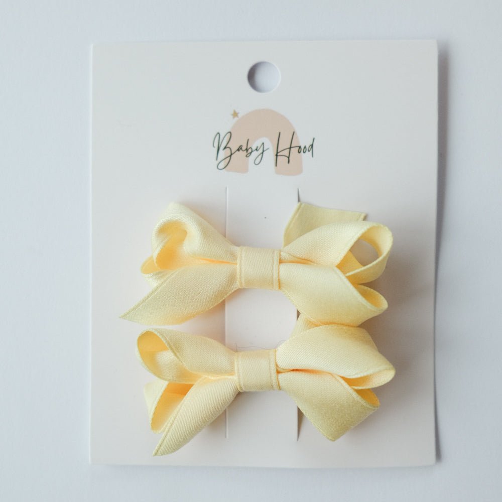 Silky Bow Duo - Pale Yellow - Princess and the Pea