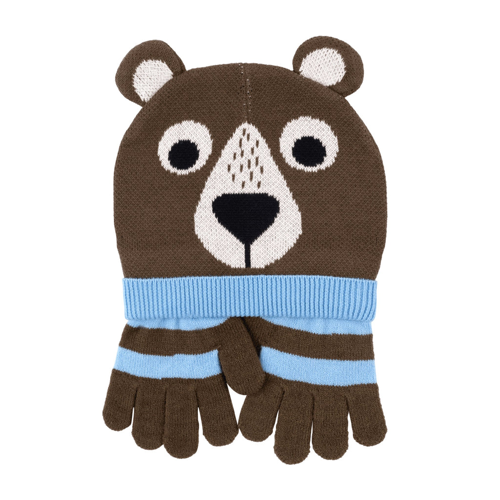 Toddler/Kids Winter Beanie Hat & Gloves Set - Bosley the Bear - Princess and the Pea