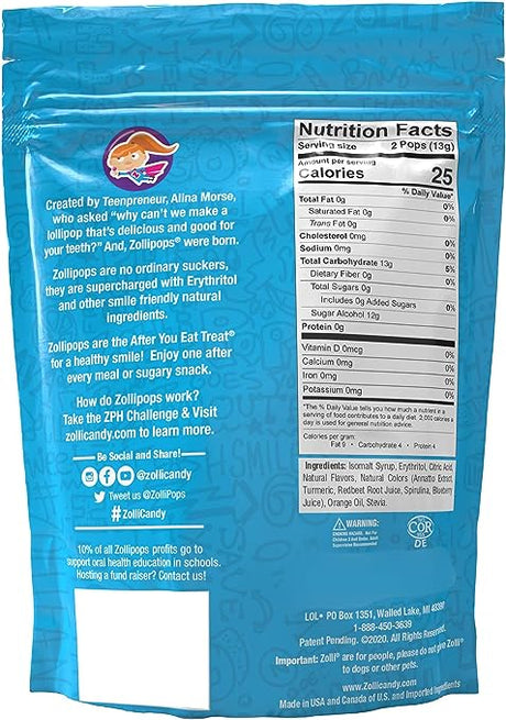 Zollipops Clean Teeth Pops, Anti Cavity Lollipops, Variety Pack, 25 Count - Princess and the Pea