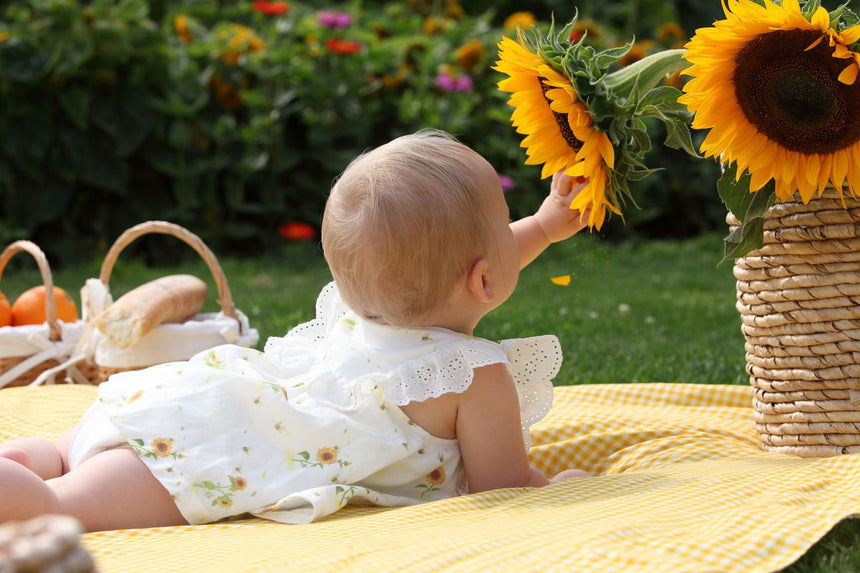 Blara Organic Sleeveless Lace Accented Bodysuit - Sunflower Fields