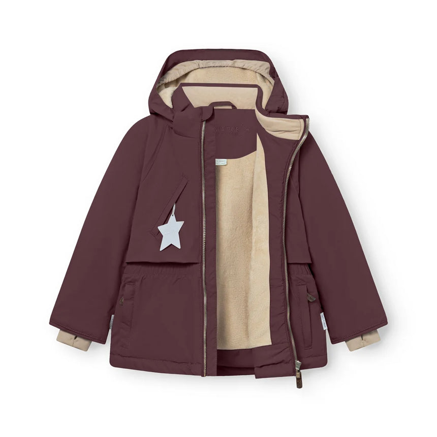 Mini A Ture - Algeana fleece lined winter jacket - Fudge aubergine
