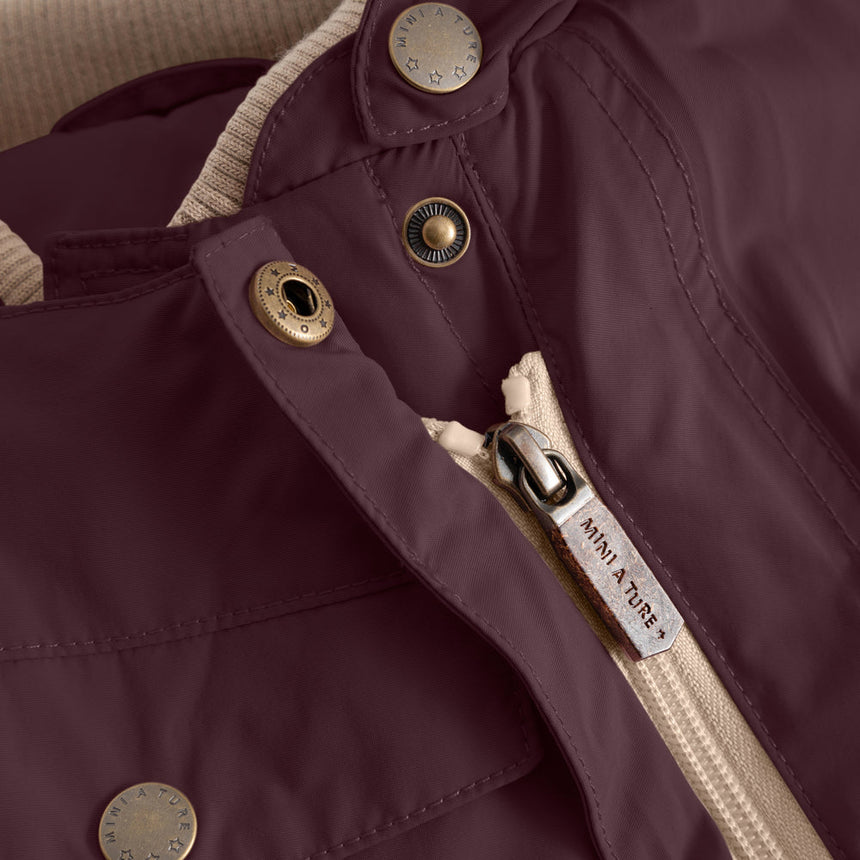 Mini A Ture - Wisti fleece lined snowsuit - Fudge aubergine
