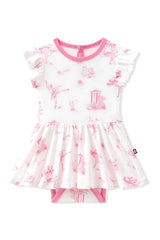 Kyte Baby Twirl Bodysuit Dress in Toile Ballet