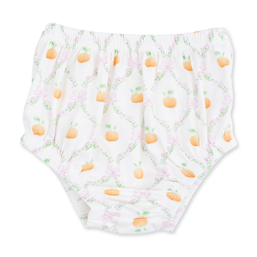 Angel Dear Puff Sleeve Bishop Dress and Bloomer - Pretty Pumpkin Trellis