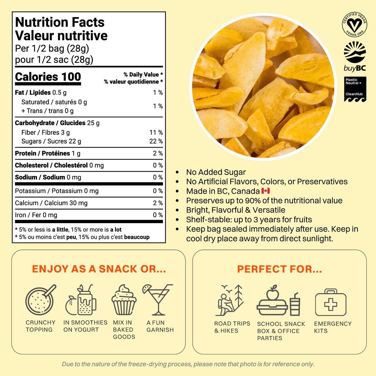 OHME! Freeze-Dried Mangoes (Sliced) 56g