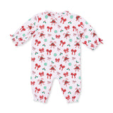 Angel Dear Long Sleeve Ruffle Collar Romper - Bows & Candy Canes