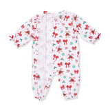 Angel Dear Long Sleeve Ruffle Collar Romper - Bows & Candy Canes