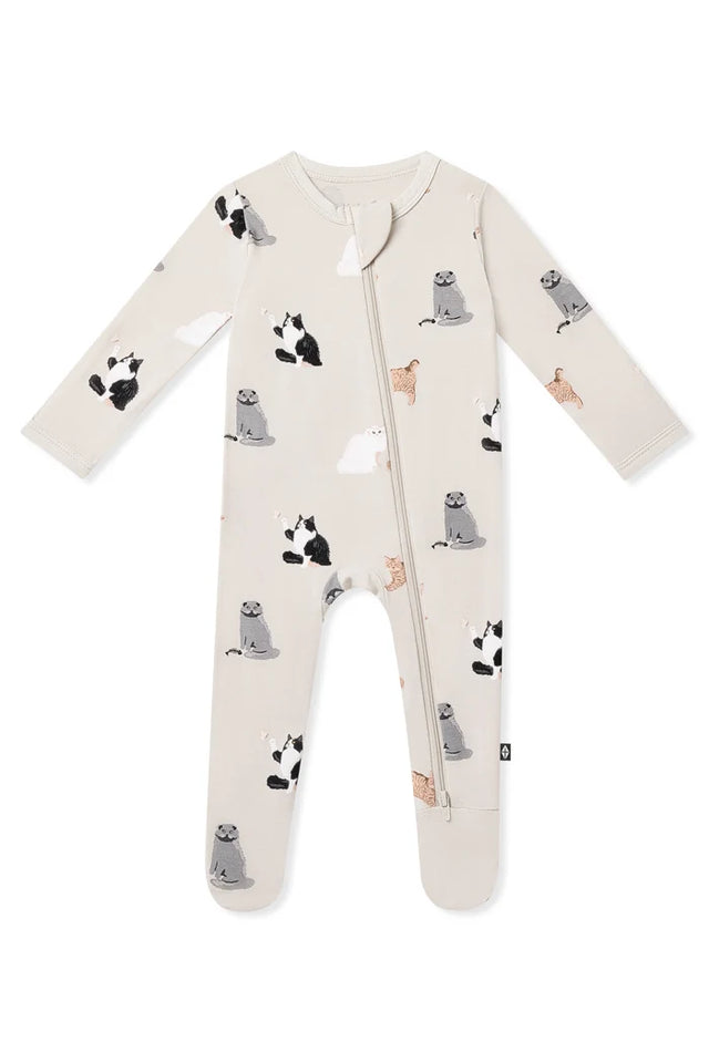 Kyte Baby Zippered Footie in Fluffy Cat - Princess and the Pea Boutique