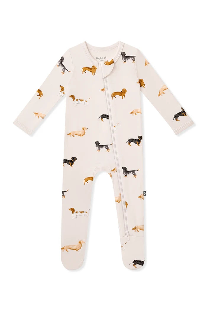 Kyte Baby Zippered Footie in Dachshund - Princess and the Pea Boutique