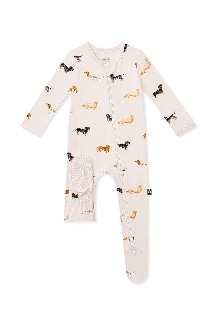 Kyte Baby Zippered Footie in Dachshund - Princess and the Pea Boutique
